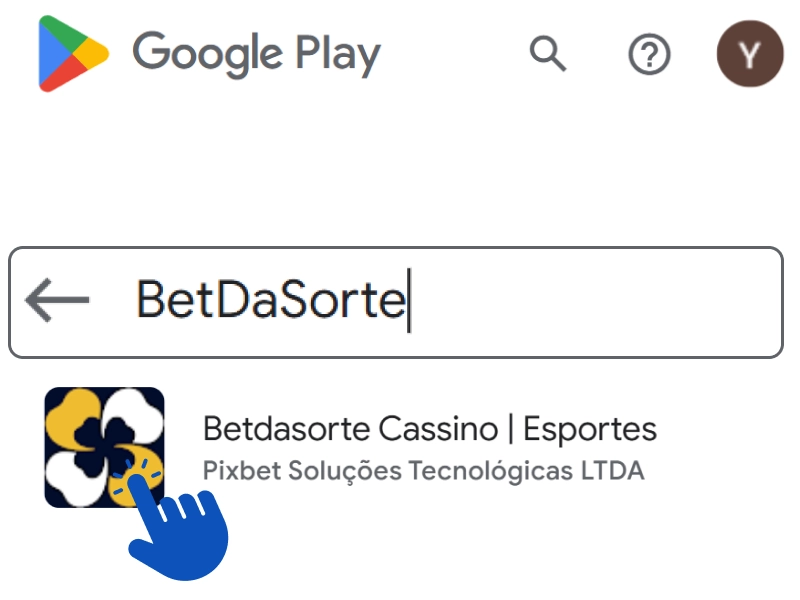 Resultado da pesquisa mostrando o app BetDaSorte na Google Play