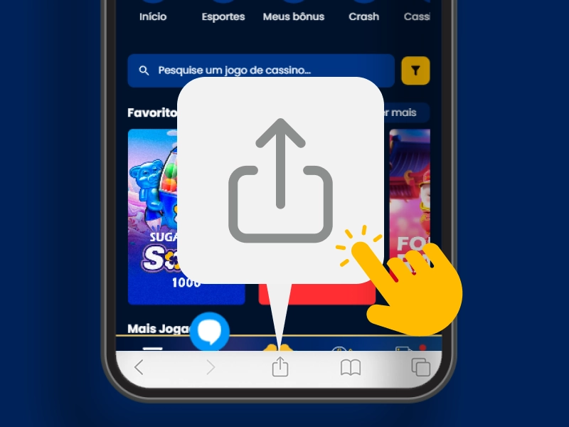 Opção “Adicionar à Tela de Início” para criar atalho do BetDaSorte no iOS