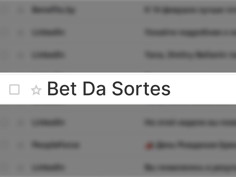 Confirmação da conta BetDaSorte por meio do link enviado por e-mail