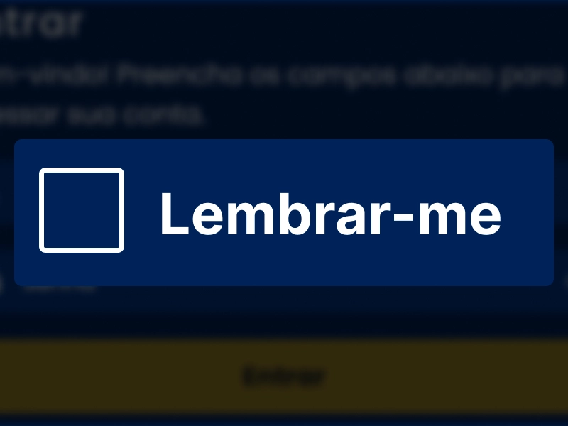 Opção “Lembrar-me” marcada na tela de login BetDaSorte